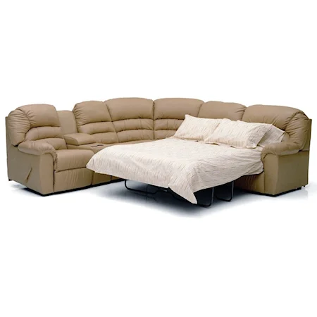 Casual Sectional Sofa Recliner with Sleeper Bed and Storage